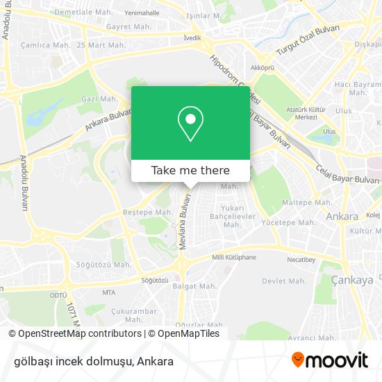 gölbaşı incek dolmuşu map