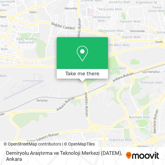 Demiryolu Araştırma ve Teknoloji Merkezi (DATEM) map