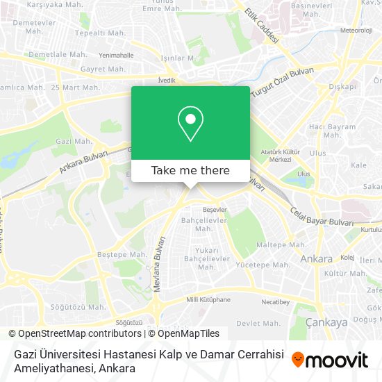 Gazi Üniversitesi Hastanesi Kalp ve Damar Cerrahisi Ameliyathanesi map
