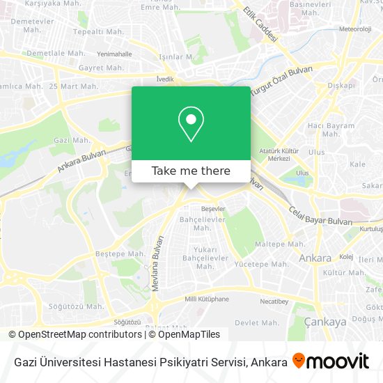 Gazi Üniversitesi Hastanesi Psikiyatri Servisi map