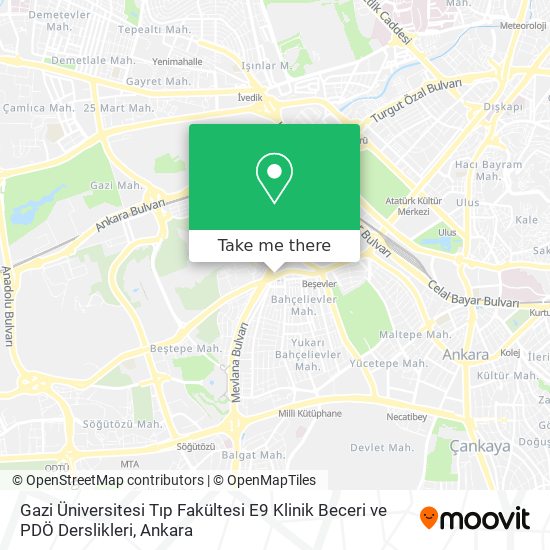 Gazi Üniversitesi Tıp Fakültesi E9 Klinik Beceri ve PDÖ Derslikleri map