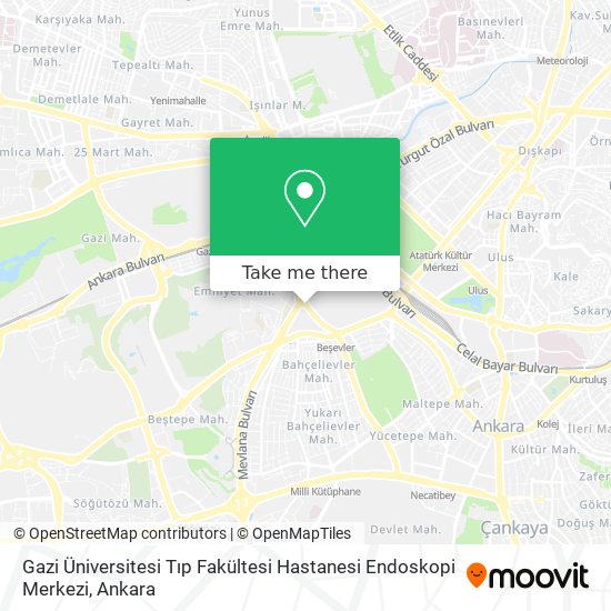 Gazi Üniversitesi Tıp Fakültesi Hastanesi Endoskopi Merkezi map