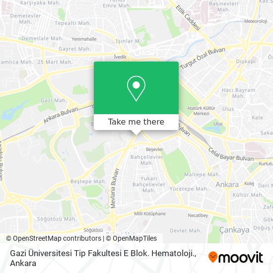 Gazi Üniversitesi Tip Fakultesi E Blok. Hematoloji. map