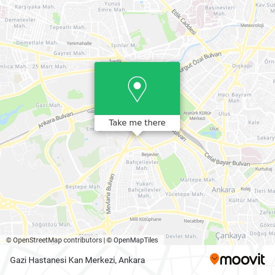 Gazi Hastanesi Kan Merkezi map