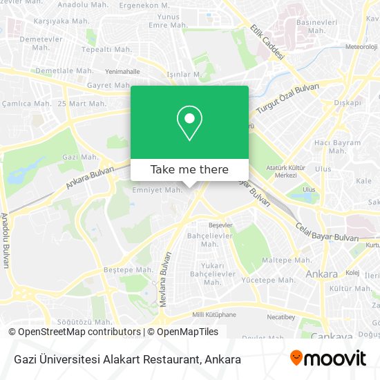 Gazi Üniversitesi Alakart Restaurant map