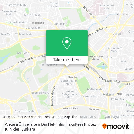 Ankara Üniversitesi Diş Hekimliği Fakültesi Protez Klinikleri map