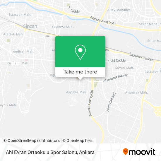 Ahi Evran Ortaokulu Spor Salonu map