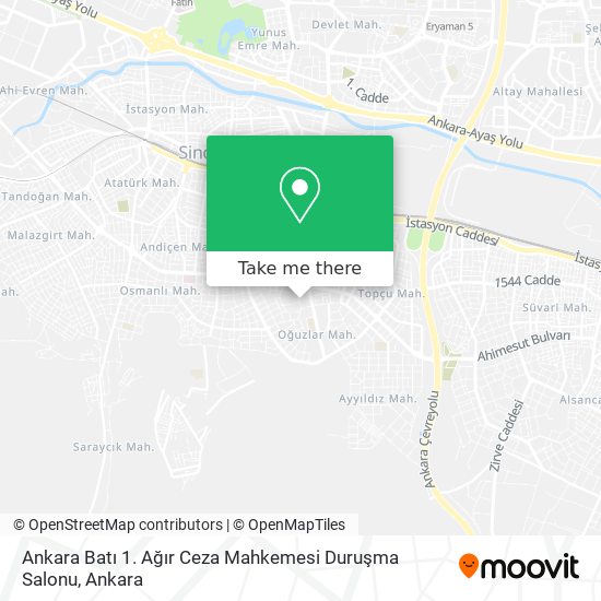 Ankara Batı 1. Ağır Ceza Mahkemesi Duruşma Salonu map