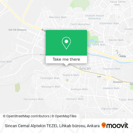 Sincan Cemal Alptekin TEZEL Lihkab bürosu map