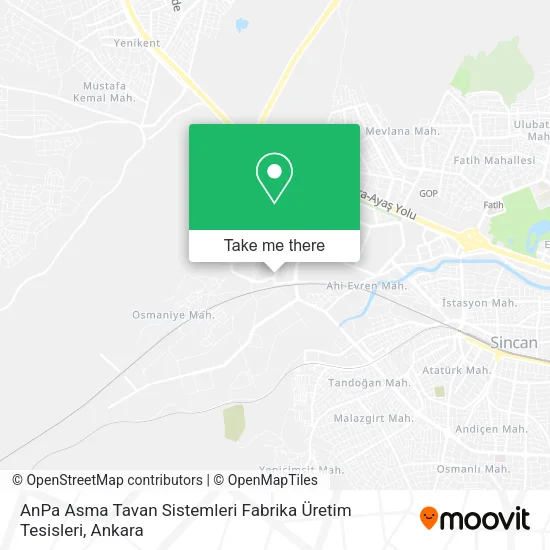 AnPa Asma Tavan Sistemleri Fabrika Üretim Tesisleri map