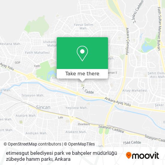 etimesgut belediyesi park ve bahçeler müdürlüğü zübeyde hanım parkı map