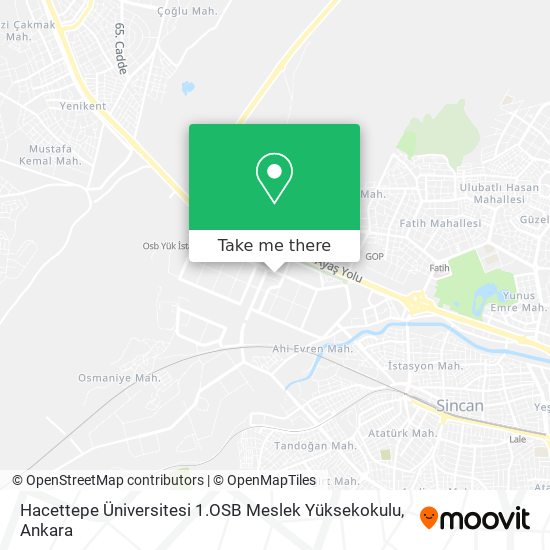 Hacettepe Üniversitesi 1.OSB Meslek Yüksekokulu map