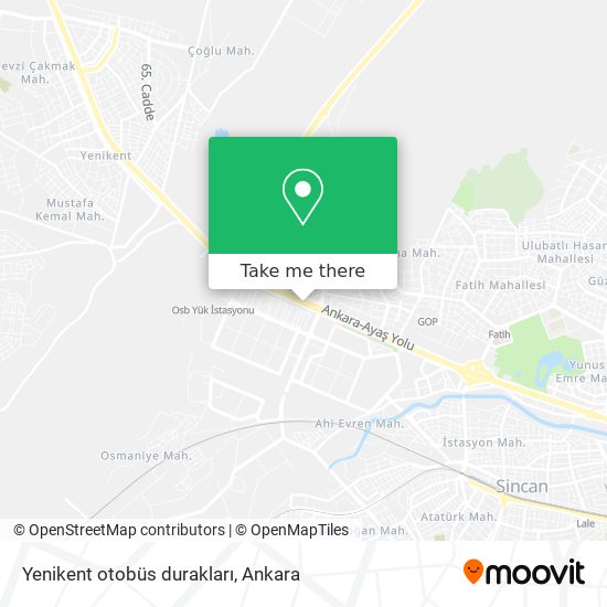 Yenikent otobüs durakları map