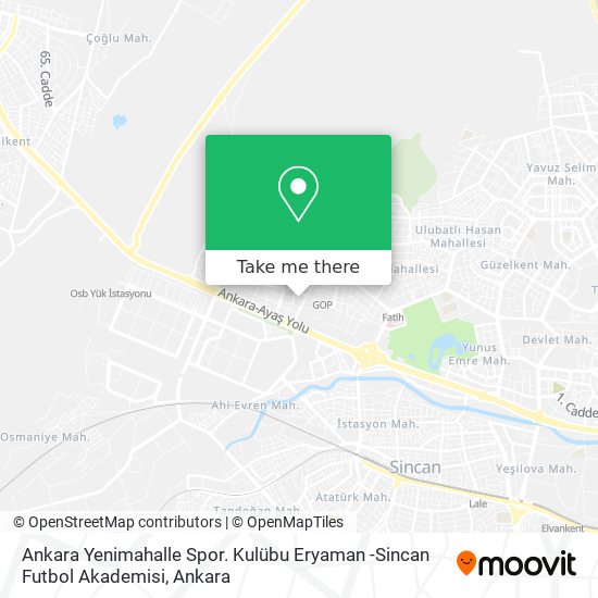 Ankara Yenimahalle Spor. Kulübu Eryaman -Sincan Futbol Akademisi map