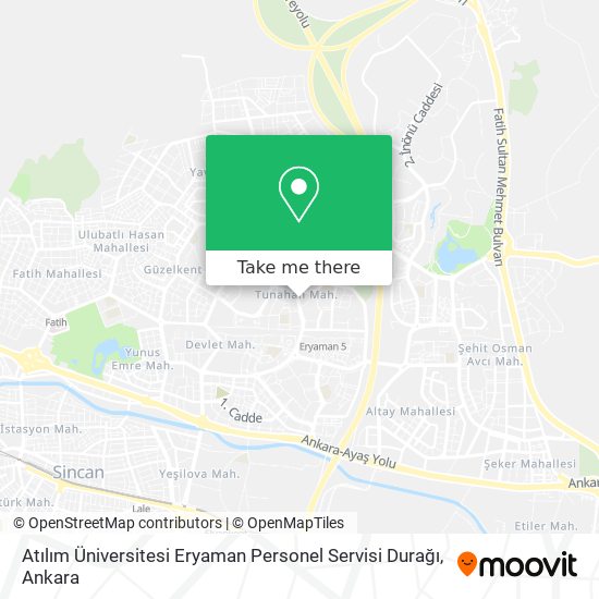 Atılım Üniversitesi Eryaman Personel Servisi Durağı map