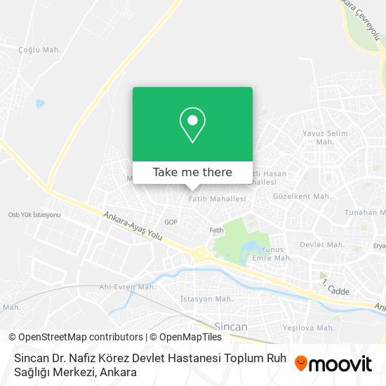 Sincan Dr. Nafiz Körez Devlet Hastanesi Toplum Ruh Sağlığı Merkezi map