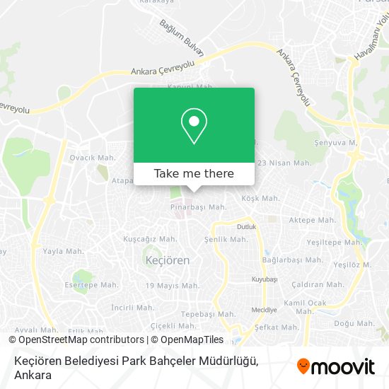 Keçiören Belediyesi Park Bahçeler Müdürlüğü map