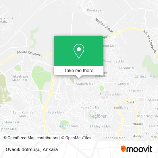 Ovacık dolmuşu map