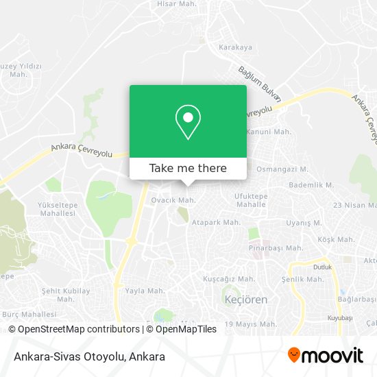 Ankara-Sivas Otoyolu map