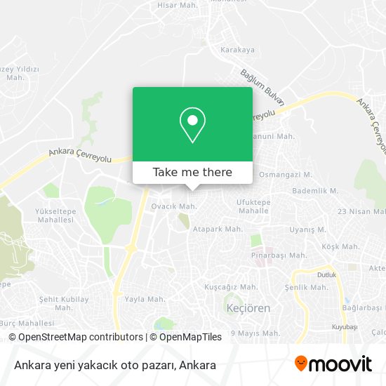 Ankara yeni yakacık oto pazarı map
