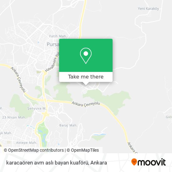 karacaören avm aslı bayan kuaförü map