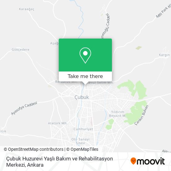 Çubuk Huzurevi Yaşlı Bakım ve Rehabilitasyon Merkezi map