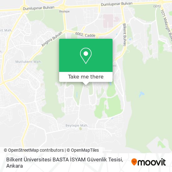 Bilkent Üniversitesi BASTA İSYAM Güvenlik Tesisi map