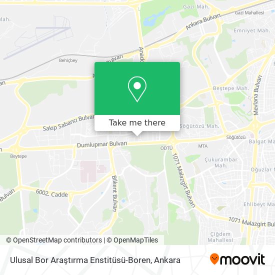 Ulusal Bor Araştırma Enstitüsü-Boren map