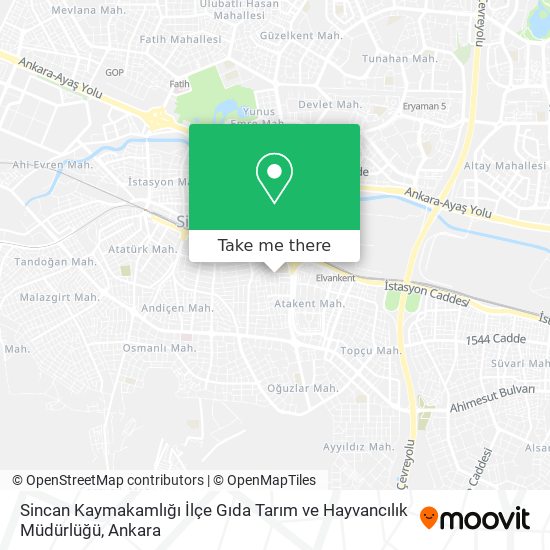 Sincan Kaymakamlığı İlçe Gıda Tarım ve Hayvancılık Müdürlüğü map