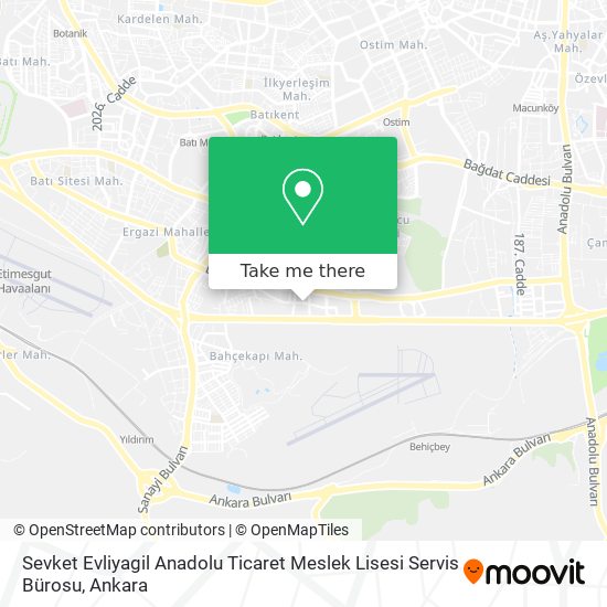 Sevket Evliyagil Anadolu Ticaret Meslek Lisesi Servis Bürosu map