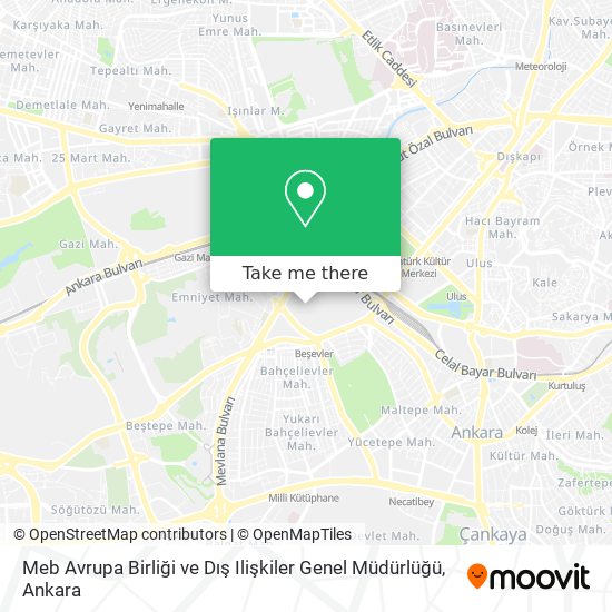 Meb Avrupa Birliği ve Dış Ilişkiler Genel Müdürlüğü map