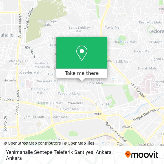 Yenimahalle Sentepe Teleferik Santiyesi Ankara map
