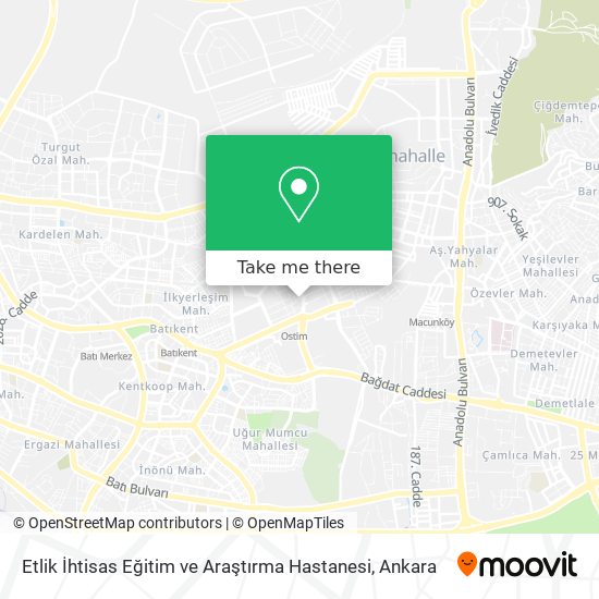 Etlik İhtisas Eğitim ve Araştırma Hastanesi map