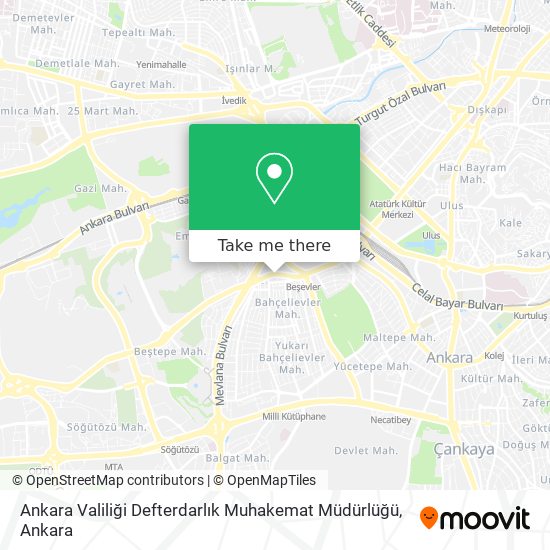 Ankara Valiliği Defterdarlık Muhakemat Müdürlüğü map