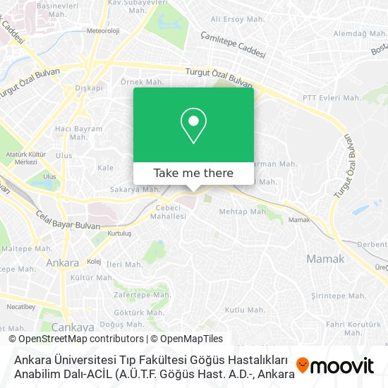 Ankara Üniversitesi Tıp Fakültesi Göğüs Hastalıkları Anabilim Dalı-ACİL map