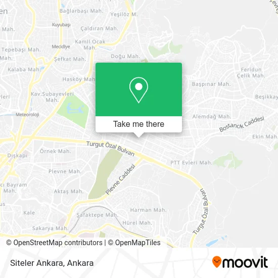Siteler Ankara map