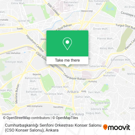 Cumhurbaşkanlığı Senfoni Orkestrası Konser Salonu (CSO Konser Salonu) map