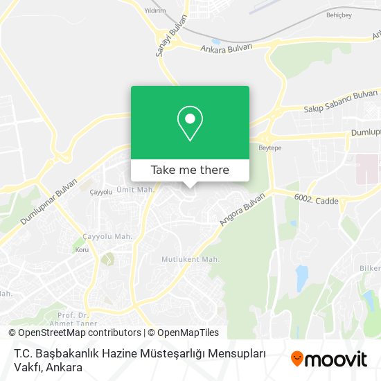 T.C. Başbakanlık Hazine Müsteşarlığı Mensupları Vakfı map