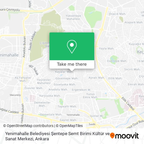 Yenimahalle Belediyesi Şentepe Semt Birimi Kültür ve Sanat Merkezi map