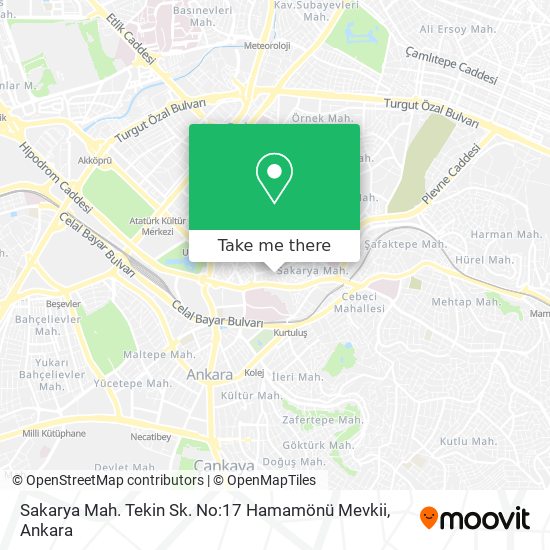 Sakarya Mah. Tekin Sk. No:17 Hamamönü Mevkii map
