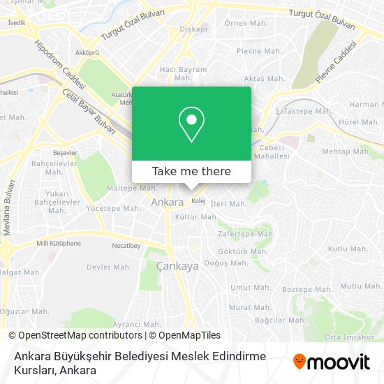 Ankara Büyükşehir Belediyesi Meslek Edindirme Kursları map