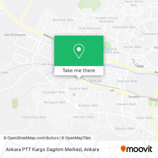 Ankara PTT Kargo Dagıtım Merkezi map