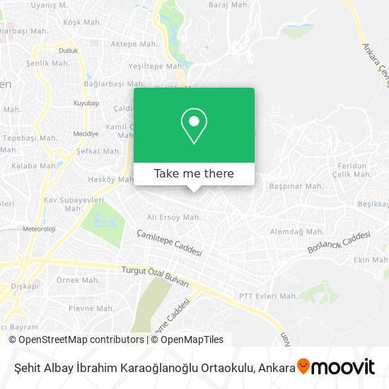 Şehit Albay İbrahim Karaoğlanoğlu Ortaokulu map