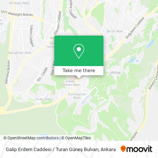 Galip Erdem Caddesi / Turan Güneş Bulvarı map