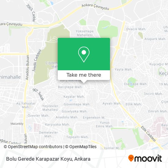 Bolu Gerede Karapazar Koyu map