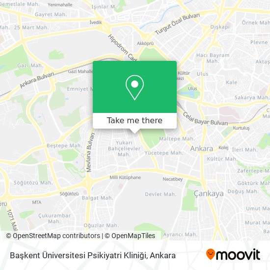 Başkent Üniversitesi Psikiyatri Kliniği map