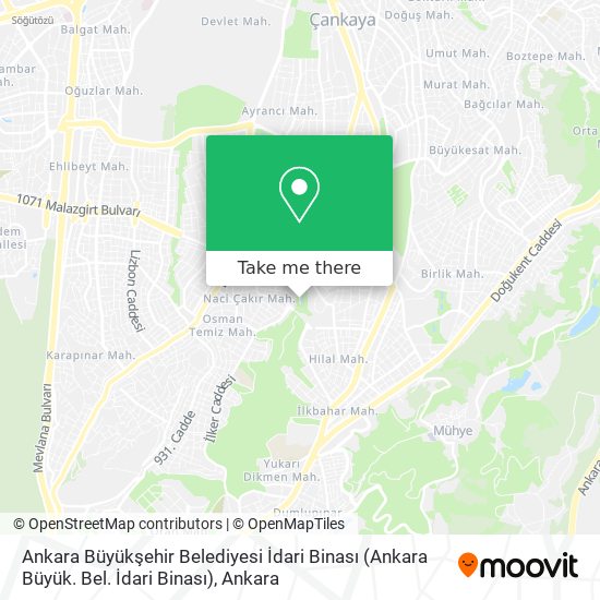Ankara Büyükşehir Belediyesi İdari Binası (Ankara Büyük. Bel. İdari Binası) map