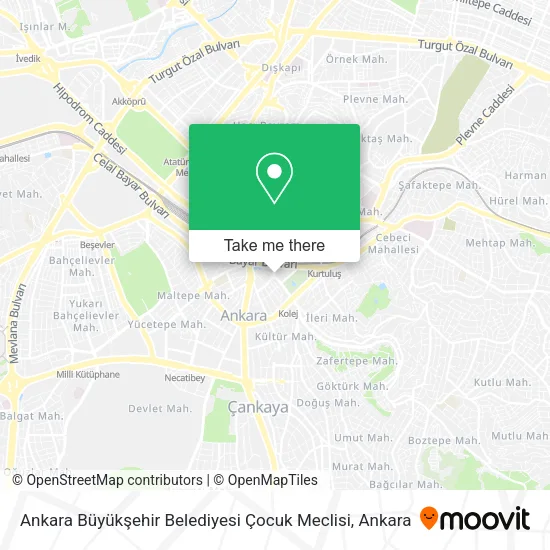Ankara Büyükşehir Belediyesi Çocuk Meclisi map
