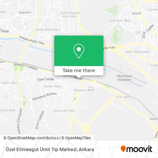 Özel Etimesgut Ümit Tıp Merkezi map