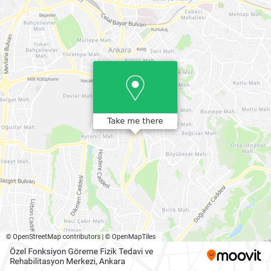 Özel Fonksiyon Göreme Fizik Tedavi ve Rehabilitasyon Merkezi map